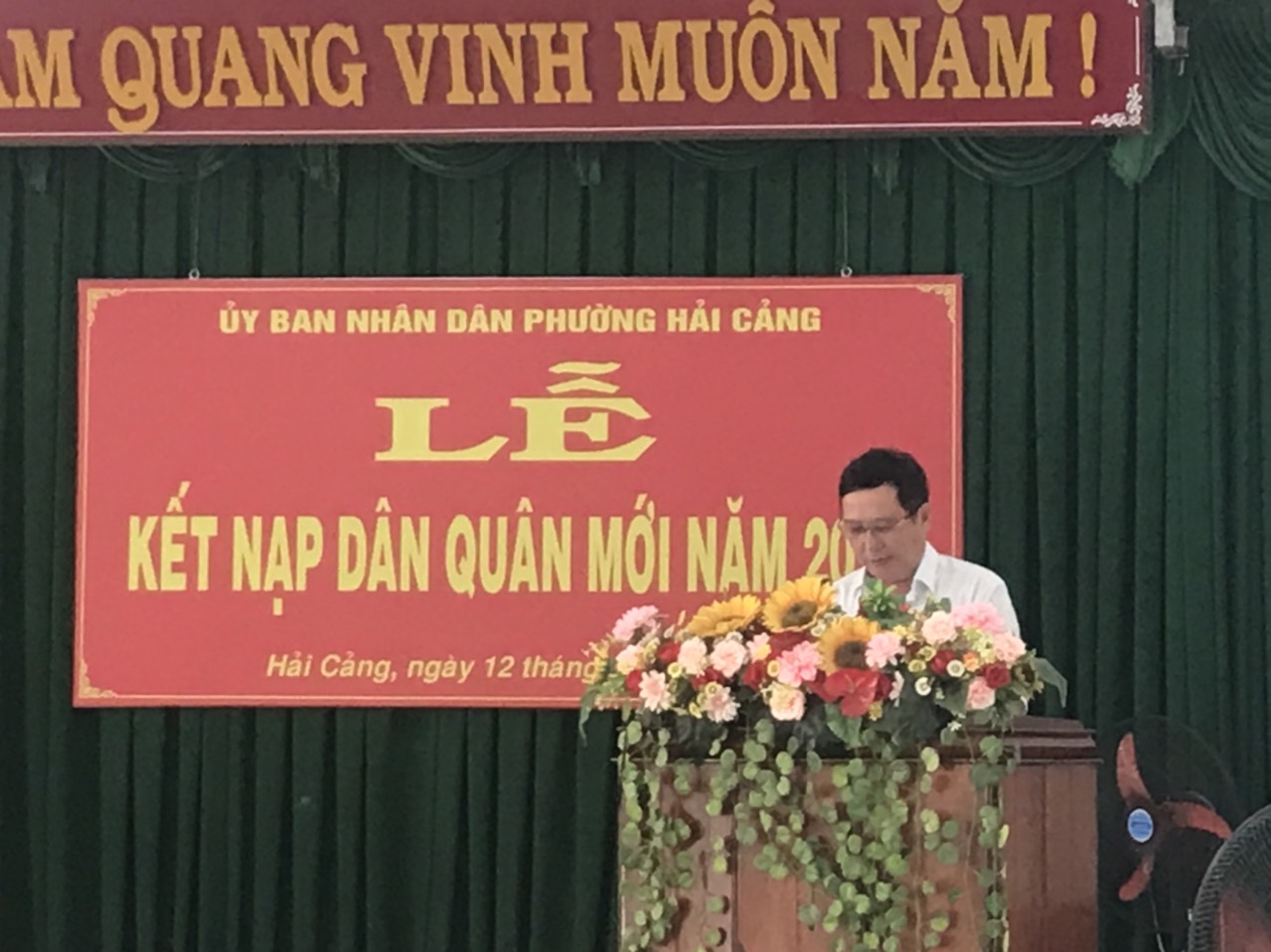 Đồng chí Nguyễn Quang Thanh phát biểu chỉ đạo tại Lễ kết nạp